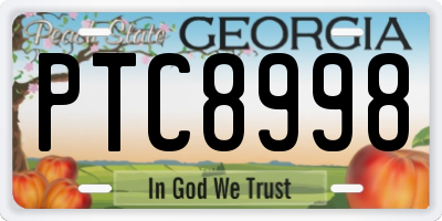 GA license plate PTC8998