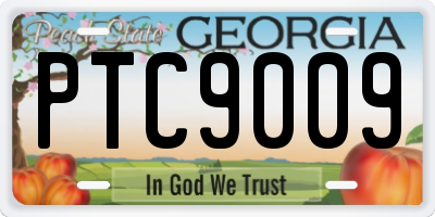 GA license plate PTC9009