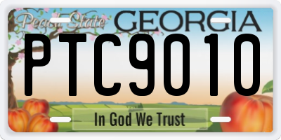 GA license plate PTC9010