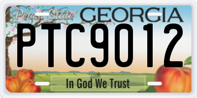 GA license plate PTC9012
