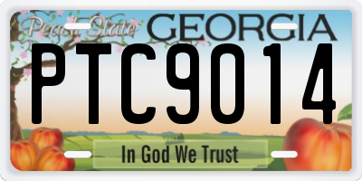 GA license plate PTC9014