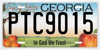 GA license plate PTC9015