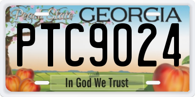 GA license plate PTC9024