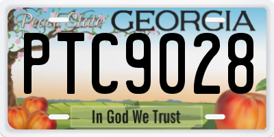 GA license plate PTC9028