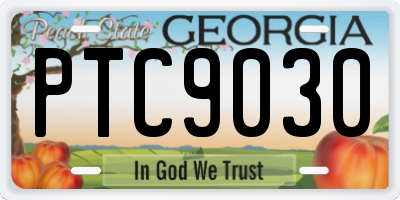 GA license plate PTC9030