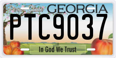 GA license plate PTC9037