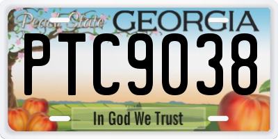 GA license plate PTC9038