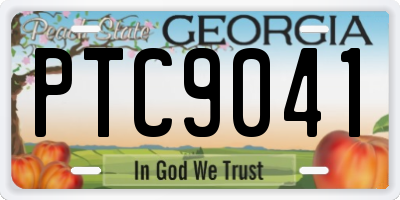 GA license plate PTC9041