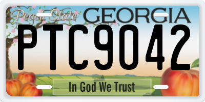 GA license plate PTC9042