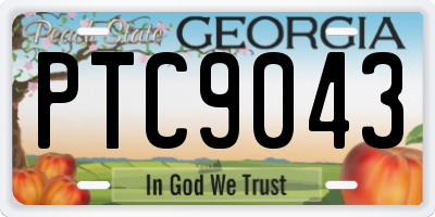 GA license plate PTC9043
