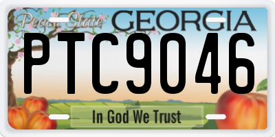 GA license plate PTC9046