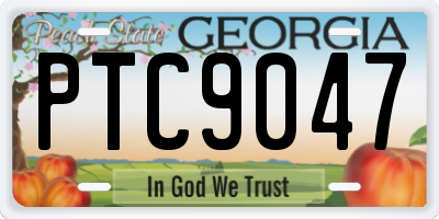 GA license plate PTC9047