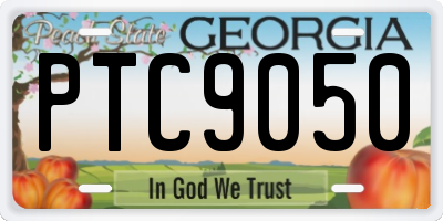 GA license plate PTC9050