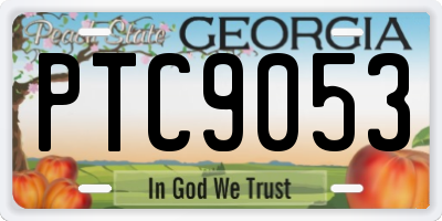 GA license plate PTC9053