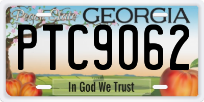 GA license plate PTC9062