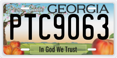 GA license plate PTC9063