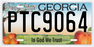 GA license plate PTC9064
