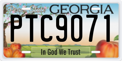 GA license plate PTC9071