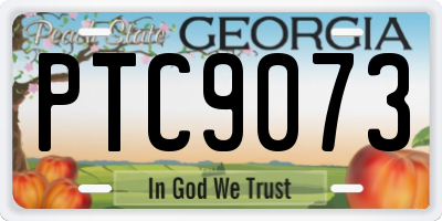 GA license plate PTC9073