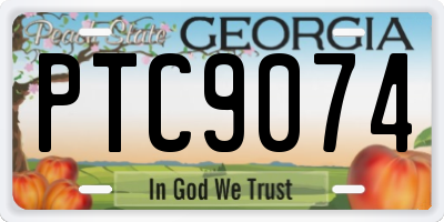 GA license plate PTC9074