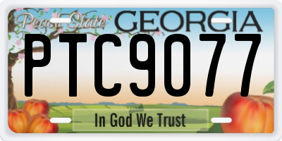 GA license plate PTC9077