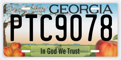 GA license plate PTC9078