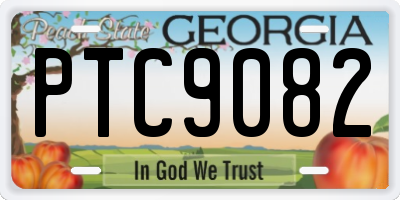 GA license plate PTC9082