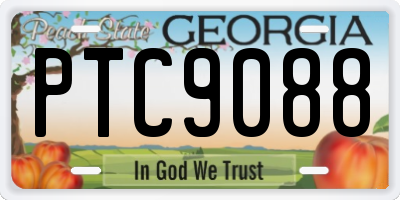 GA license plate PTC9088