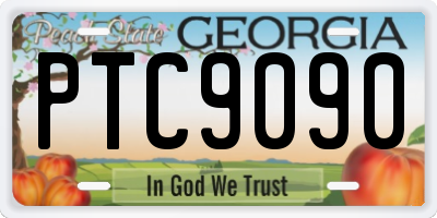 GA license plate PTC9090