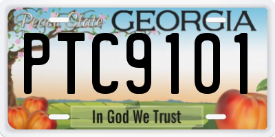 GA license plate PTC9101