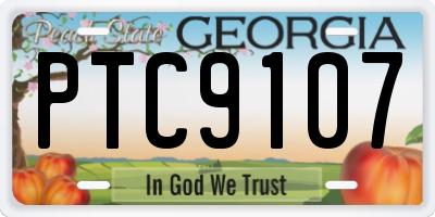 GA license plate PTC9107
