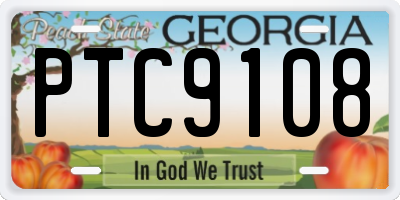 GA license plate PTC9108