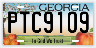 GA license plate PTC9109