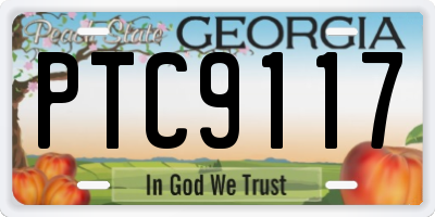 GA license plate PTC9117