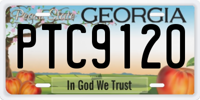 GA license plate PTC9120