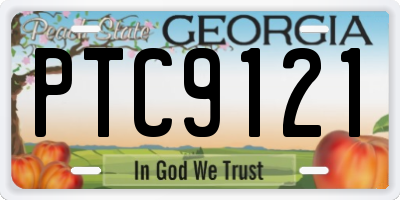 GA license plate PTC9121
