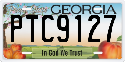 GA license plate PTC9127