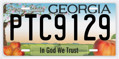 GA license plate PTC9129