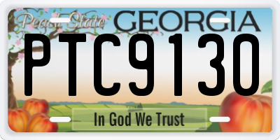 GA license plate PTC9130