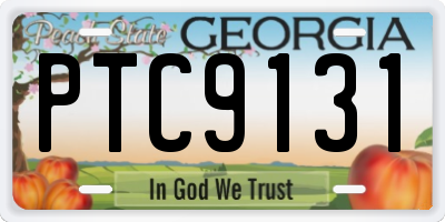 GA license plate PTC9131