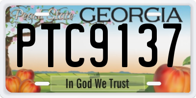 GA license plate PTC9137