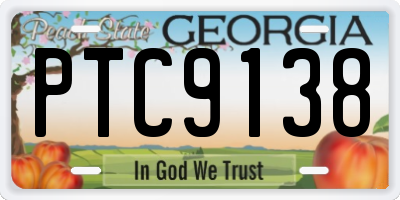 GA license plate PTC9138