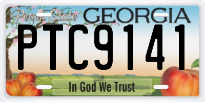GA license plate PTC9141