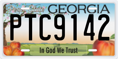 GA license plate PTC9142