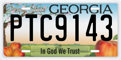 GA license plate PTC9143