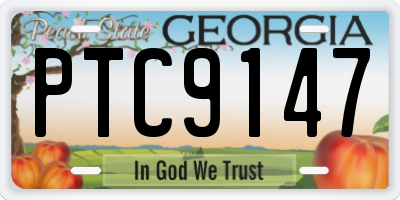 GA license plate PTC9147