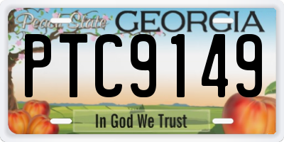 GA license plate PTC9149
