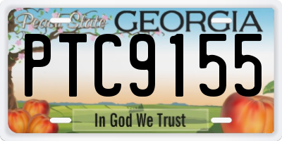 GA license plate PTC9155