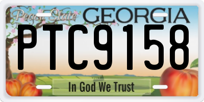 GA license plate PTC9158