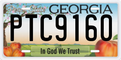 GA license plate PTC9160